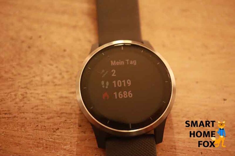 Man sieht die Tagesübersicht auf der vivoactive 4.